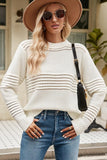 WOMEN RIBBED CABLE KNIT JUMPER TOP SWEATER - Doublju
