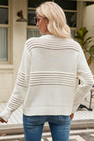 WOMEN RIBBED CABLE KNIT JUMPER TOP SWEATER - Doublju