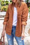 WOMEN TRENDY CORDUROY BUTTON DOWN SHACKET