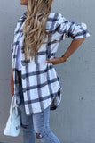 WOMEN PLAID PATTERN OVERSIZED BUTTONED SHACKET