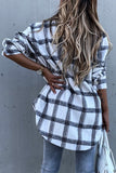 WOMEN PLAID PATTERN OVERSIZED BUTTONED SHACKET