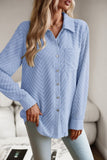 WOMEN LACE TRIM BUTTON UP BLOUSE WITH POCKET