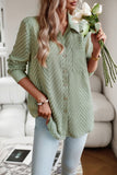 WOMEN LACE TRIM BUTTON UP BLOUSE WITH POCKET
