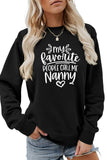 WOMEN LETTER PRINTING LONG SLEEVE PULLOVER