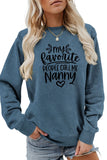 WOMEN LETTER PRINTING LONG SLEEVE PULLOVER