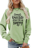 WOMEN LETTER PRINTING LONG SLEEVE PULLOVER