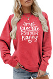 WOMEN LETTER PRINTING LONG SLEEVE PULLOVER