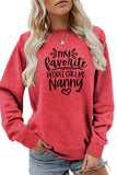WOMEN LETTER PRINTING LONG SLEEVE PULLOVER
