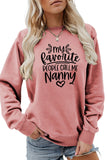 WOMEN LETTER PRINTING LONG SLEEVE PULLOVER