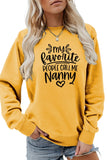 WOMEN LETTER PRINTING LONG SLEEVE PULLOVER