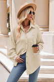 WOMEN OVERSIZED WAFFLE KNIT BUTTON DOWN SHACKET