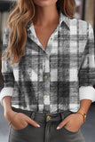 WOMEN'S SHIRT BLOUSE BUTTON PRINT LONG SLEEVE CASUAL VINTAGE FASHION BASIC SHIRT COLLAR REGULAR FIT