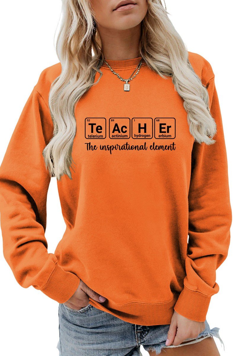 WOMEN TEACHER PRINTING LOOSE FIT PULLOVER T SHIRT