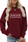 WOMEN TEACHER PRINTING LOOSE FIT PULLOVER T SHIRT