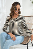 WOMEN STRIPE PRINTING CASUAL LONGSLEEVE SHIRT