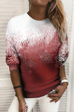 ROUND NECK SNOW PULLOVER LONG SLEEVE SWEATSHIRT