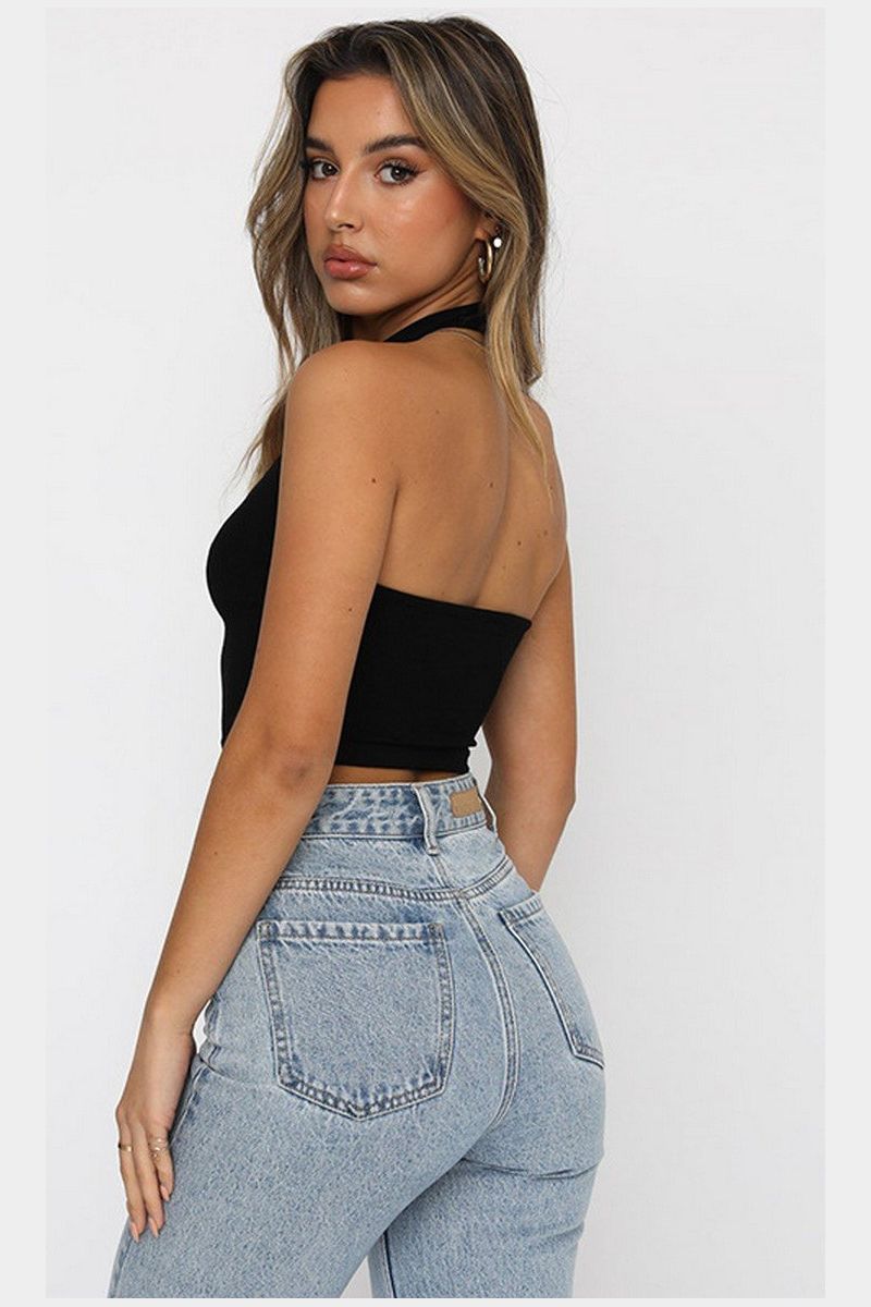 WOMEN SEXY BACKLESS TIGHT CROP TANK TOP