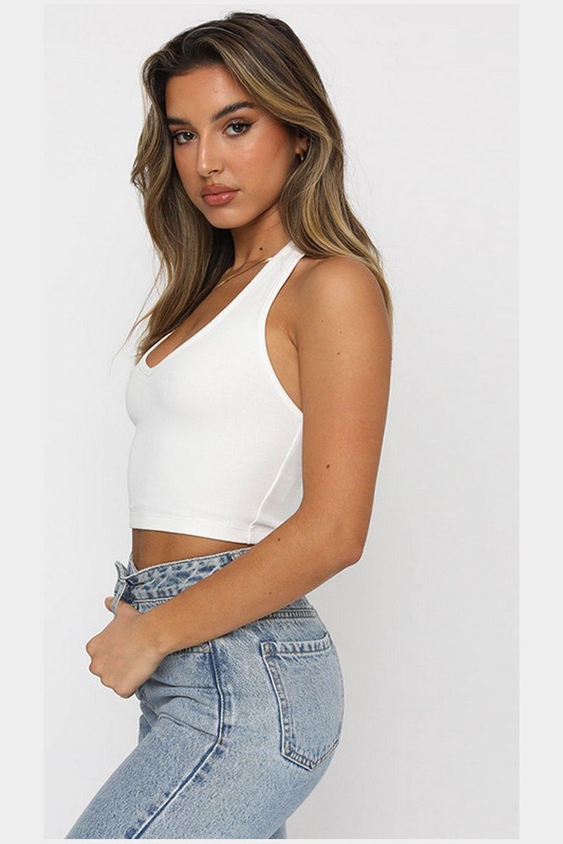 WOMEN SEXY BACKLESS TIGHT CROP TANK TOP