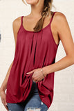 FRONT PLEATED CAMI TANK TOP WITH PLUS SIZE