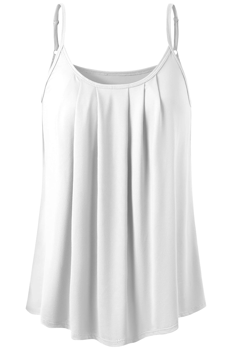 FRONT PLEATED CAMI TANK TOP WITH PLUS SIZE