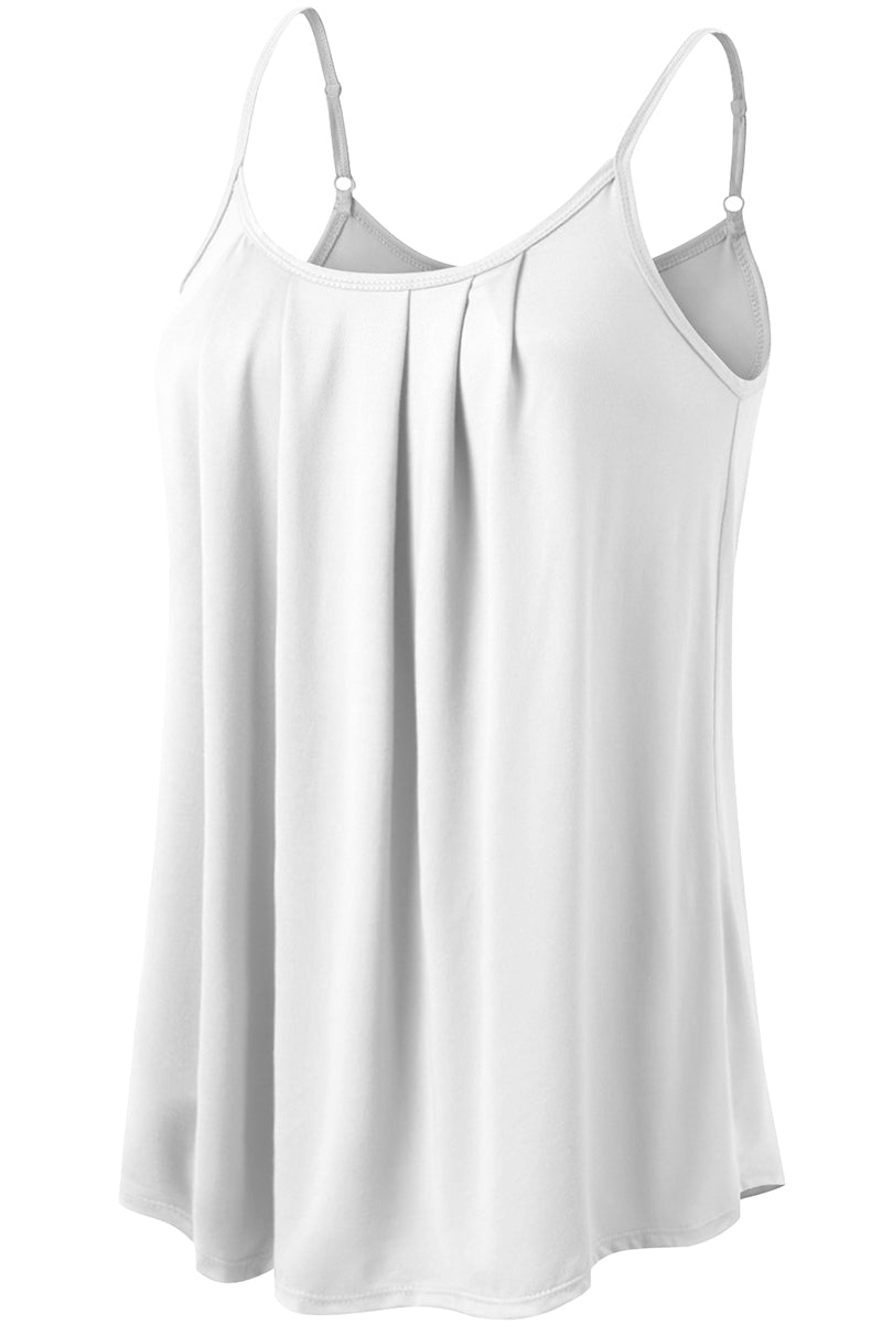 FRONT PLEATED CAMI TANK TOP WITH PLUS SIZE