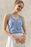 ROUND NECK RAW CUT TANK TOP - Doublju