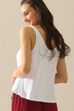 DEEP V NECK SLEEVELESS TANK TOP - Doublju