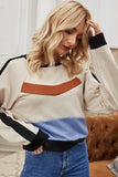 WOMEN'S COLOR BLOCK CREW NECK SHORT TOP - Doublju