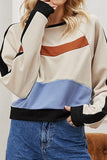 WOMEN'S COLOR BLOCK CREW NECK SHORT TOP - Doublju