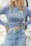 Trendy Side Straps Elastic Thin Casual Top - Doublju