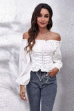 Ruffled Lantern Sleeves Short Chiffon Top - Doublju