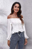 Ruffled Lantern Sleeves Short Chiffon Top - Doublju