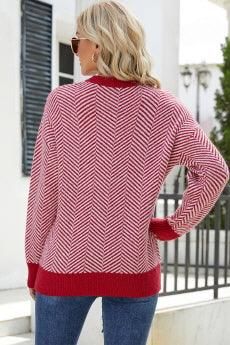 PATTERNED LONG SLEEVE CASUAL TOP - Doublju