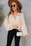 WOMENS HALF ZIP UP CASUAL SWEATER - Doublju