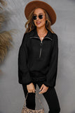 WOMENS HALF ZIP UP CASUAL SWEATER - Doublju