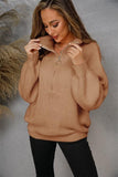 WOMENS HALF ZIP UP CASUAL SWEATER - Doublju
