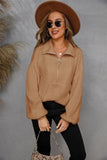WOMENS HALF ZIP UP CASUAL SWEATER - Doublju