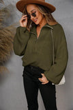 WOMENS HALF ZIP UP CASUAL SWEATER - Doublju