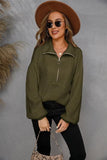 WOMENS HALF ZIP UP CASUAL SWEATER - Doublju