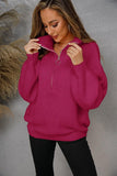 WOMENS HALF ZIP UP CASUAL SWEATER - Doublju