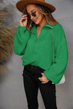 WOMENS HALF ZIP UP CASUAL SWEATER - Doublju