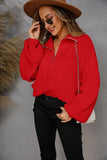 WOMENS HALF ZIP UP CASUAL SWEATER - Doublju