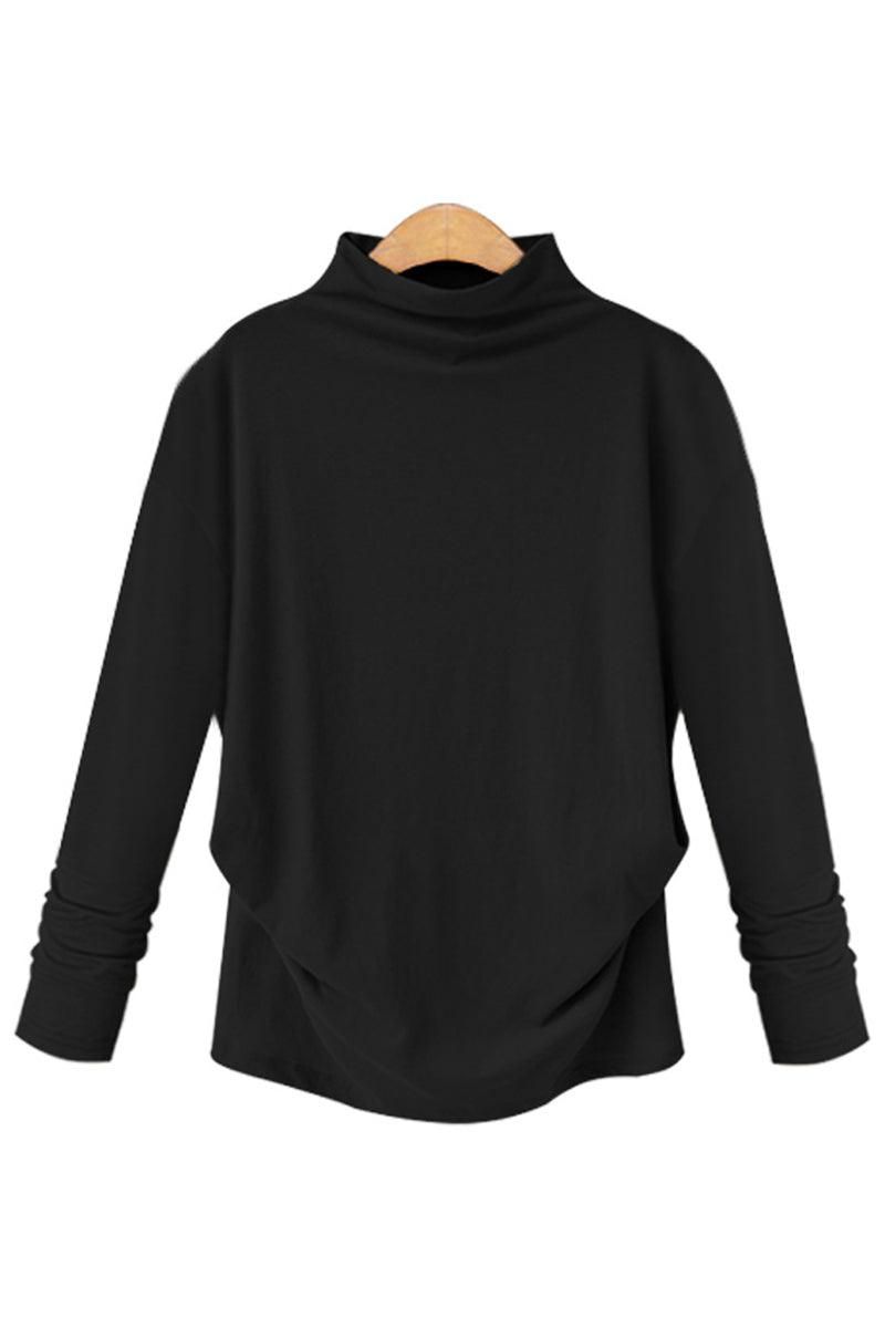 HIGH NECK BASIC DAILY WOMEN TOP - Doublju