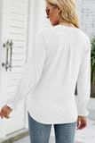 WOMEN V NECK FITTED RUFFLE SLEEVE OVERSIZED TOP - Doublju