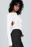 WOMEN LONG SLEEVE BACKLESS TIGHT T SHIRT