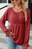 WOMEN FLOUNCE SLIM WAIST TUNIC TOP