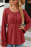 WOMEN FLOUNCE SLIM WAIST TUNIC TOP