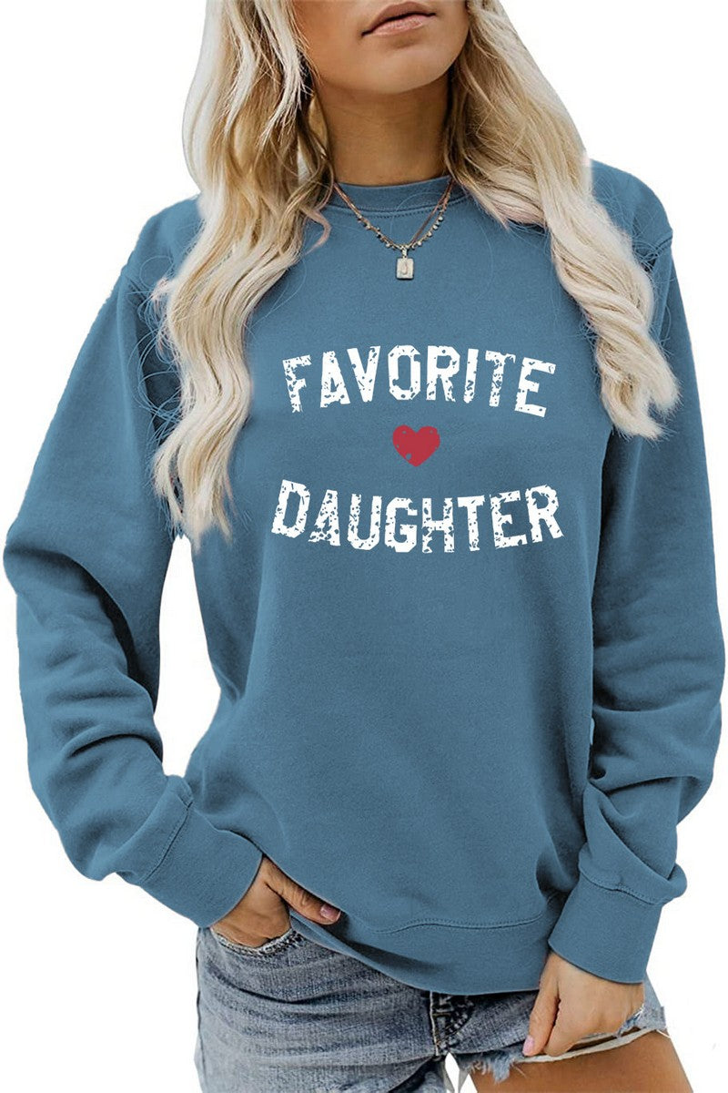 WOMEN LETTER PRINTING OVERSIZED LOOSE PULLOVER