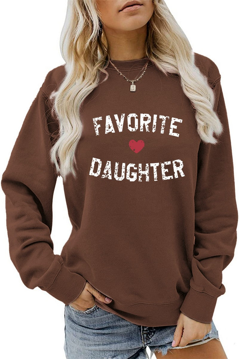 WOMEN LETTER PRINTING OVERSIZED LOOSE PULLOVER