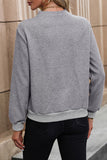 WOMEN PATCHWORK BUTTON DETAILED LONG SLEEVE TEE